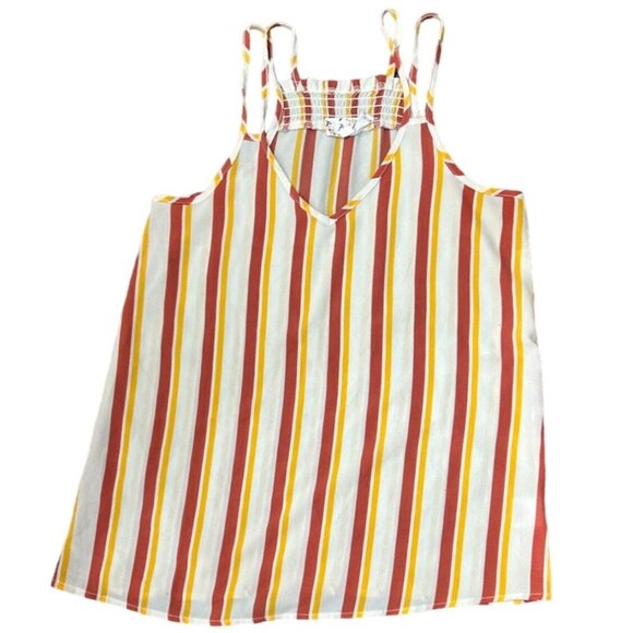 Pink‎ Rose Gauzy Tank Top Size Small Striped Lagenlook Coastal Wild Child - Picture 6 of 6